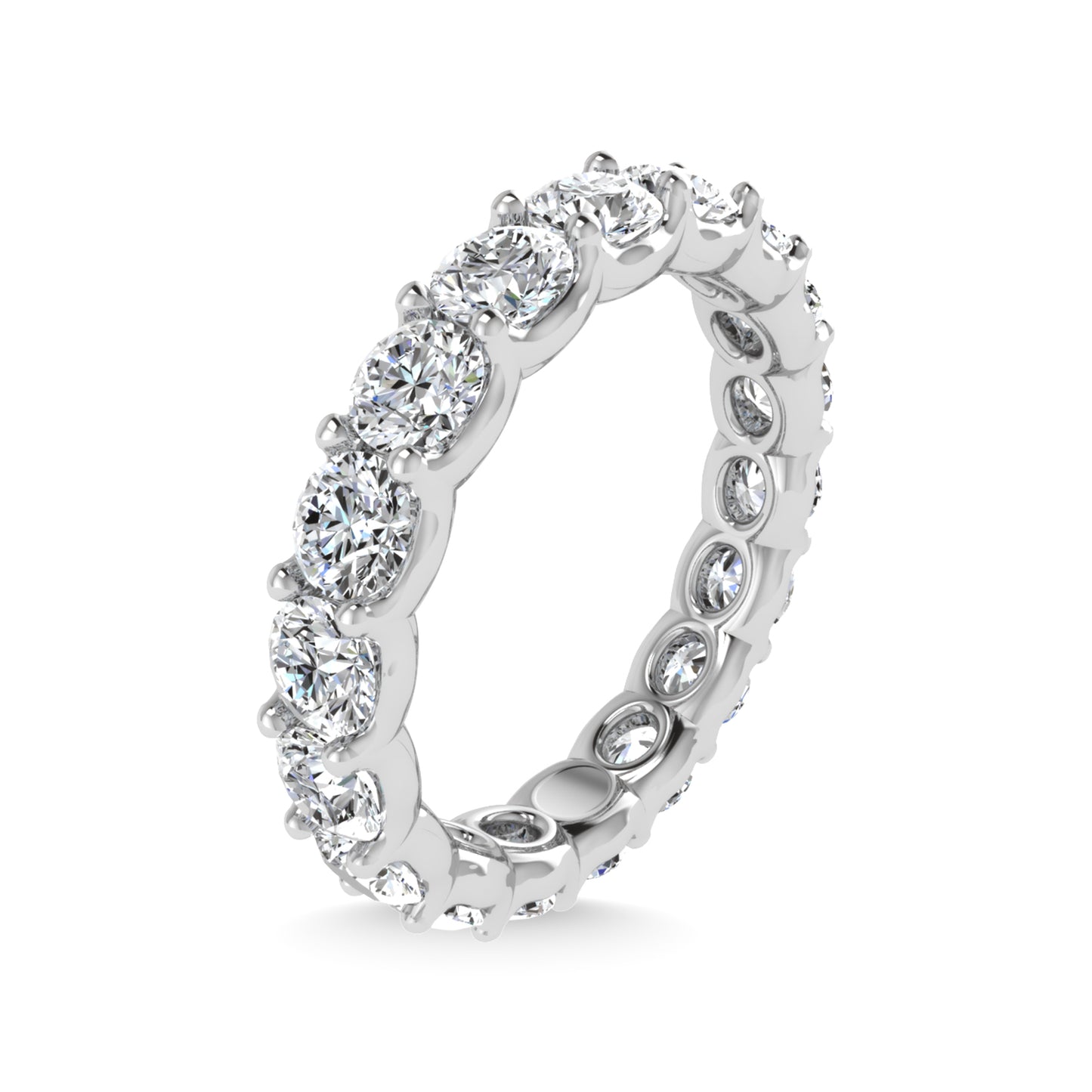 14K White Gold 4 1/2 CT Tw. Round Shape Lab Grown Diamond Full Eternity Band
