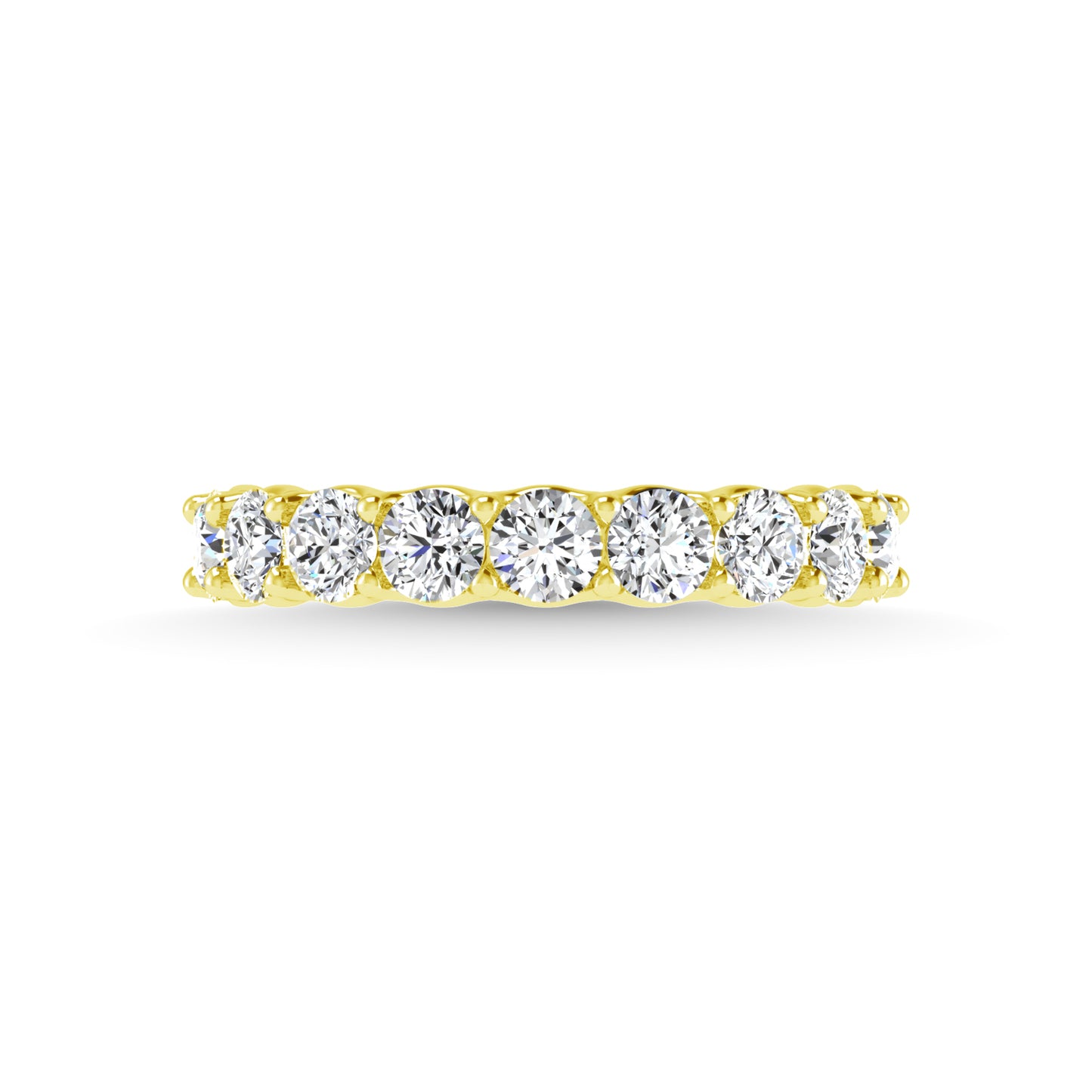 14K Yellow Gold 7 3/8 CT Tw. Round Shape Lab Grown Diamond Full Eternity Band