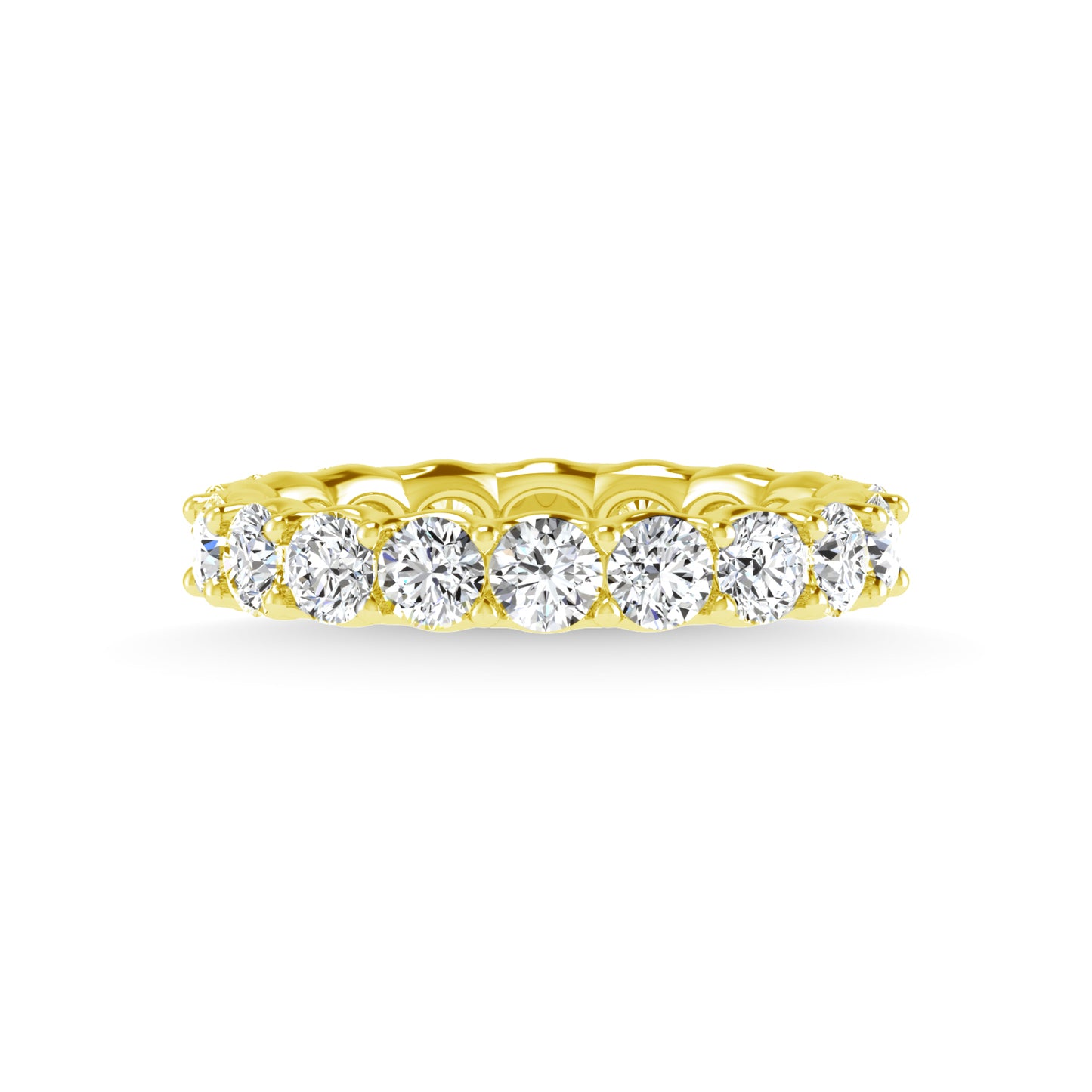 14K Yellow Gold 2 7/8 CT Round Shape Lab Grown Diamond Full Eternity Band