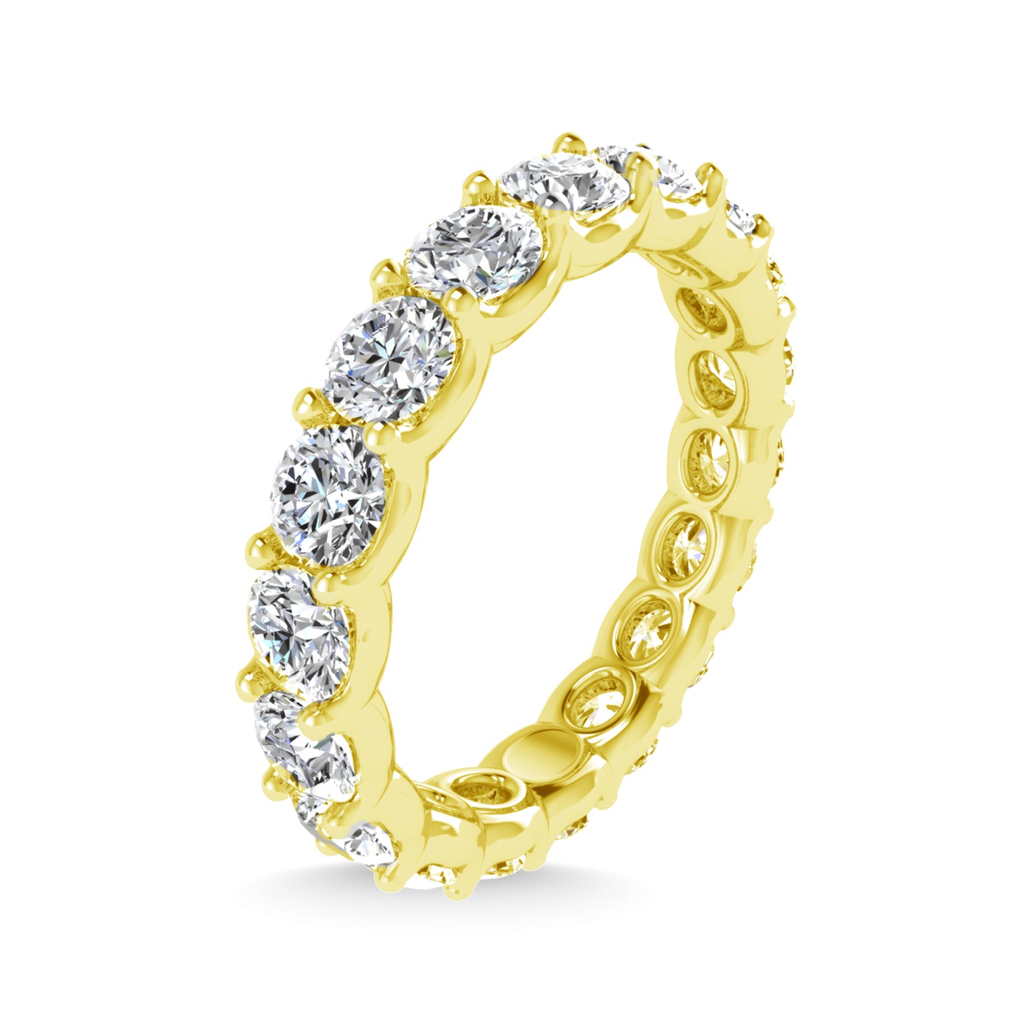 14K Yellow Gold 2 7/8 CT Round Shape Lab Grown Diamond Full Eternity Band