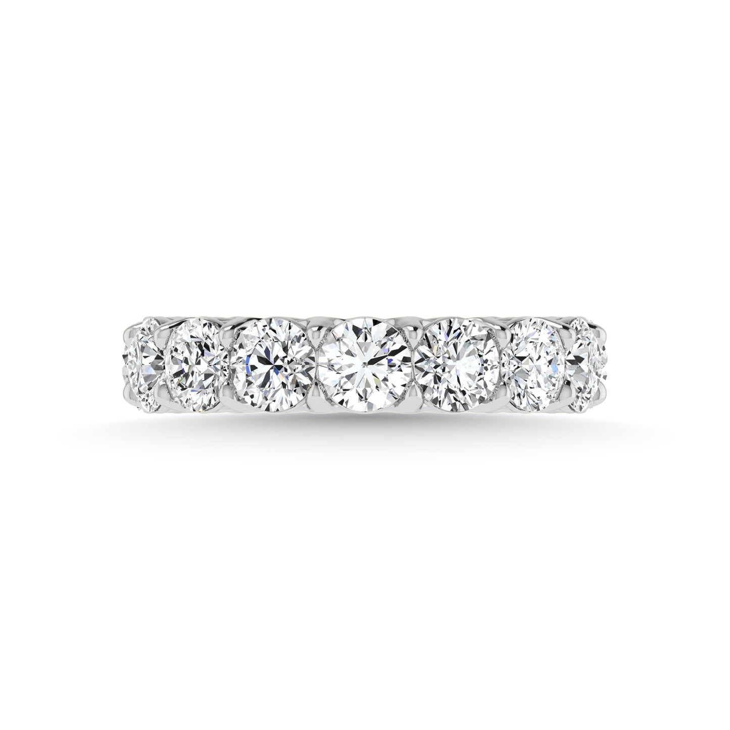 14K White Gold Lab Grown Diamond 6 7/8 Ct.Tw. Round Shape Full Eternity wedding Band (size 6.5)