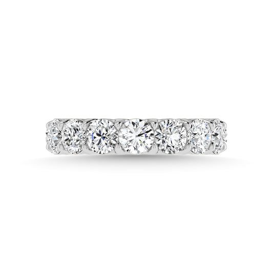 14K White Gold Lab Grown Diamond 6 7/8 Ct.Tw. Round Shape Full Eternity wedding Band (size 6.5)