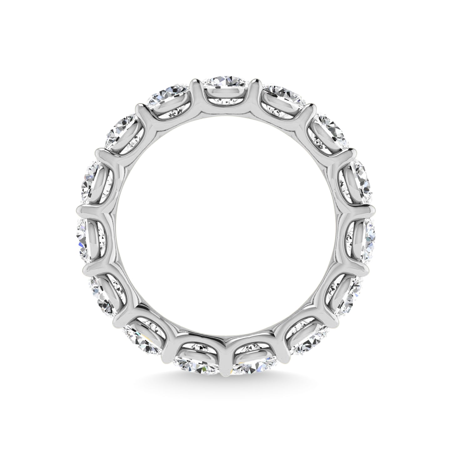 14K White Gold Lab Grown Diamond 6 7/8 Ct.Tw. Round Shape Full Eternity wedding Band (size 6.5)