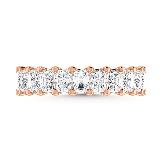 14K Rose Gold 6 3/8 CT Tw. Radiant Shape Lab Grown Diamond Full Eternity Band