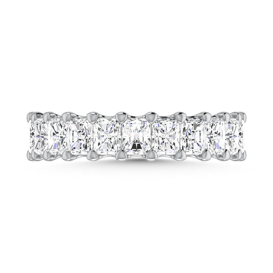 14K White Gold 3 3/8 CT Tw. Radiant Shape Lab Grown Diamond Full Eternity Band