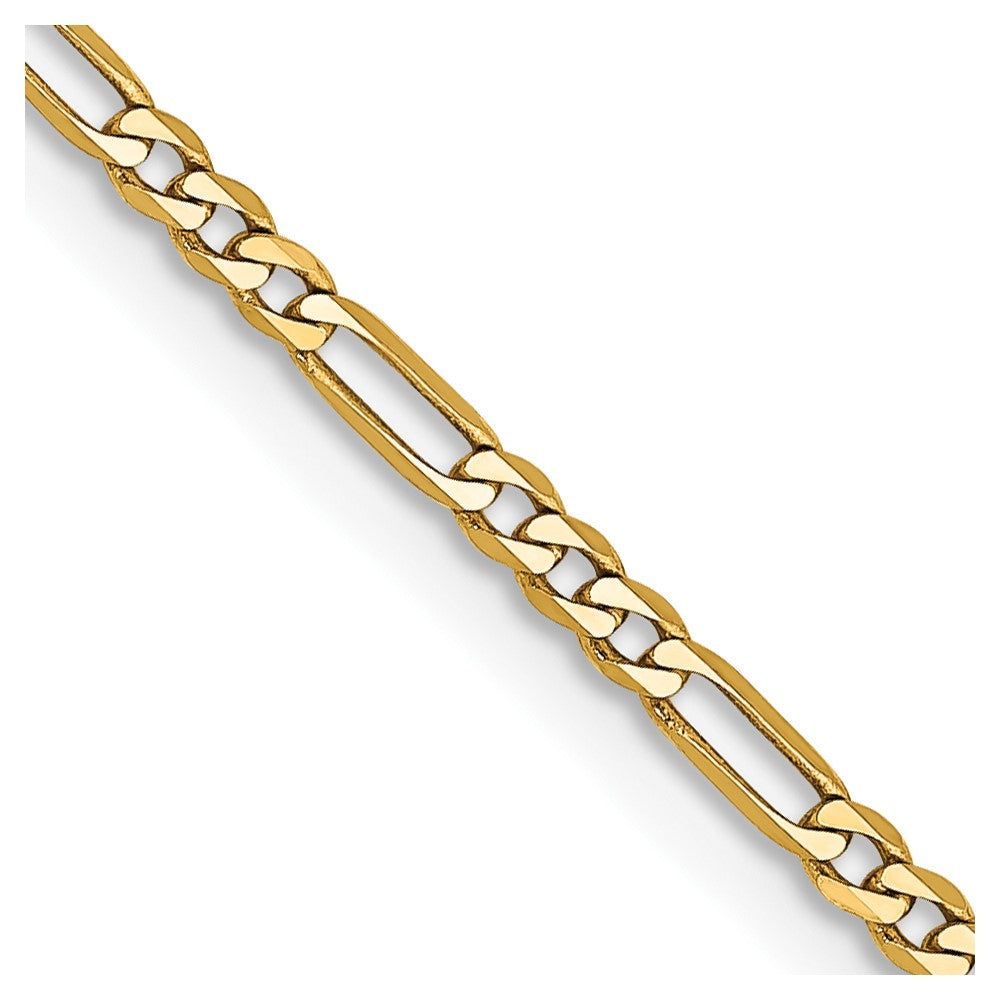 14k 1.8mm Flat Figaro Chain Anklet