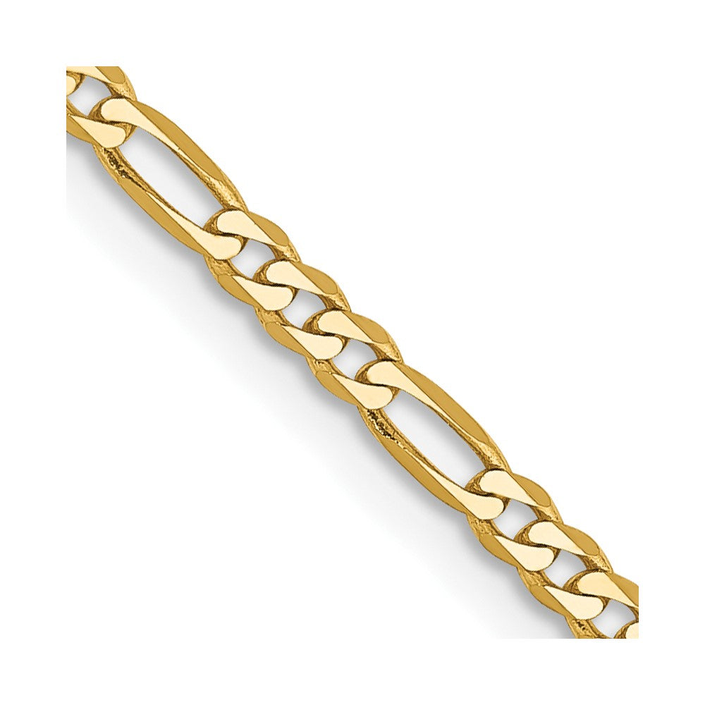 14k 2.25mm Flat Figaro Chain Anklet