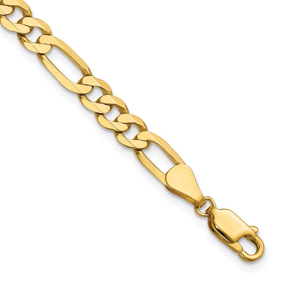 14k 5.25mm Flat Figaro Chain