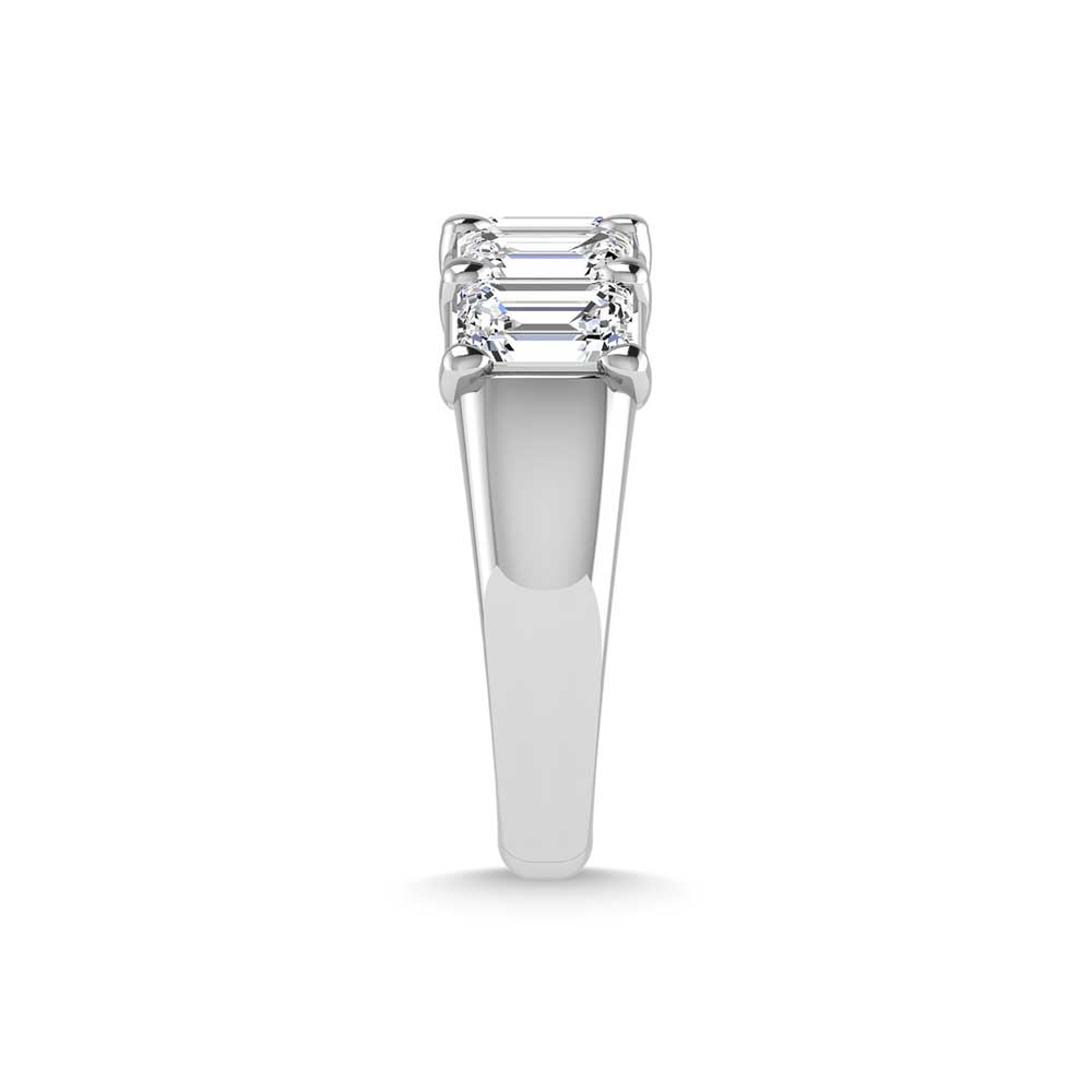 950 Platinum 1 5/8 CT Tw. Emerald Shape Lab Grown Diamond Five Stone Anniversary Band