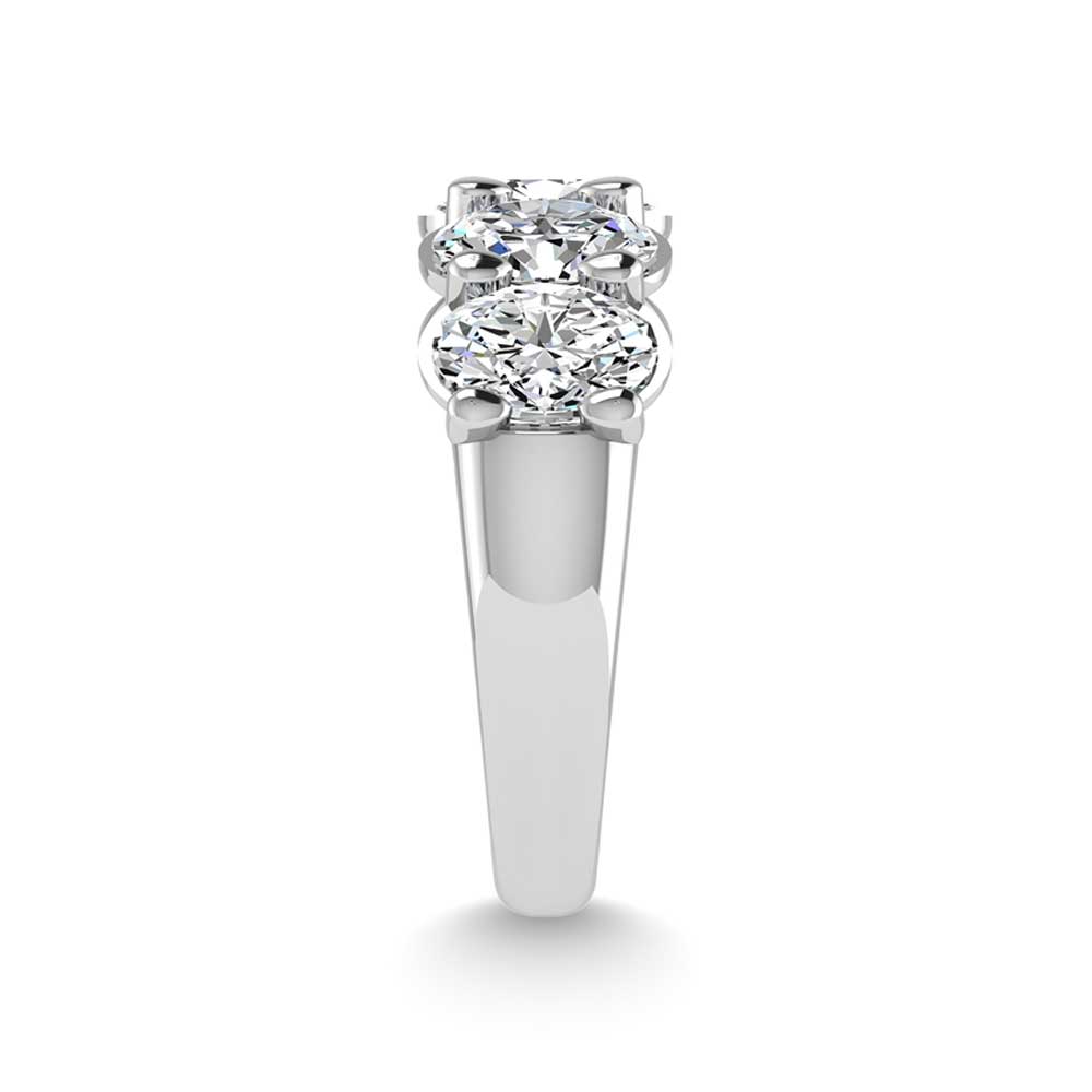 18K White Gold 1 CT Tw. Oval Shape Lab Grown Diamond Five Stone Anniversary Band