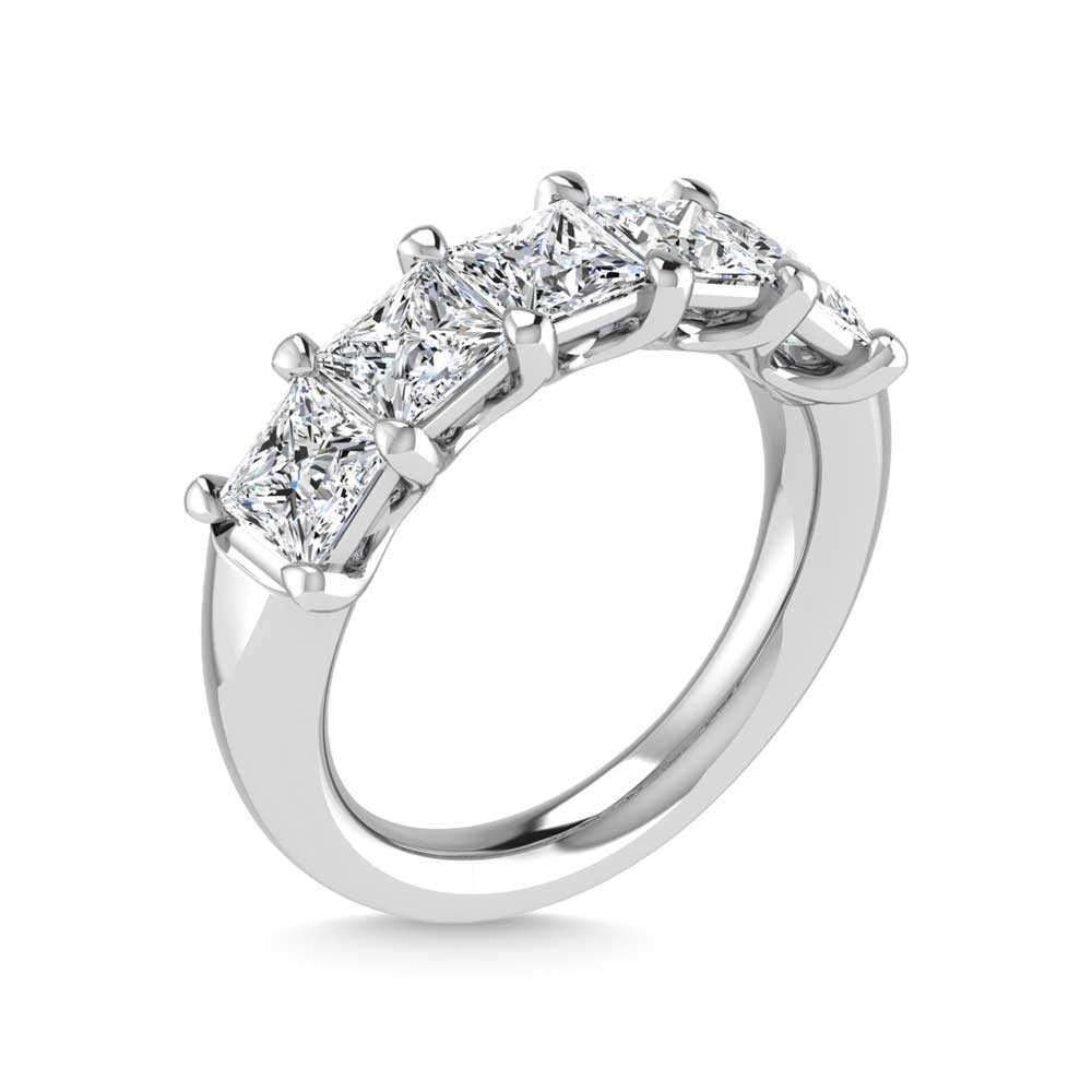 950 Platinum 1 CT Tw. Princess Shape Lab Grown Diamond Five Stone Anniversary Band