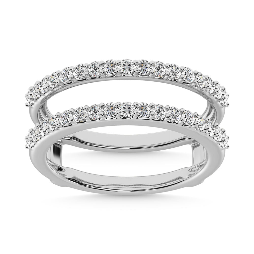 14K White Gold Diamond 3/4 Ct.Tw. Guard Ring