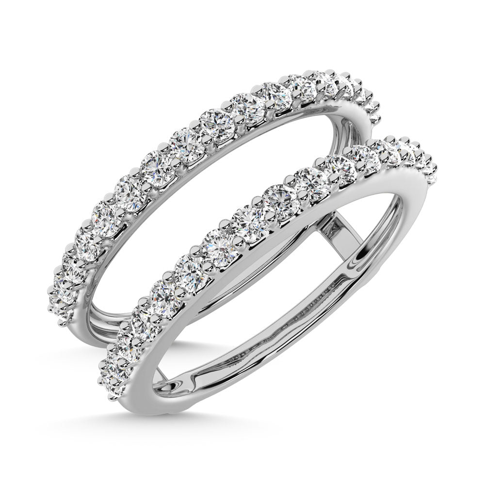14K White Gold Diamond 1/2 Ct.Tw. Guard Ring