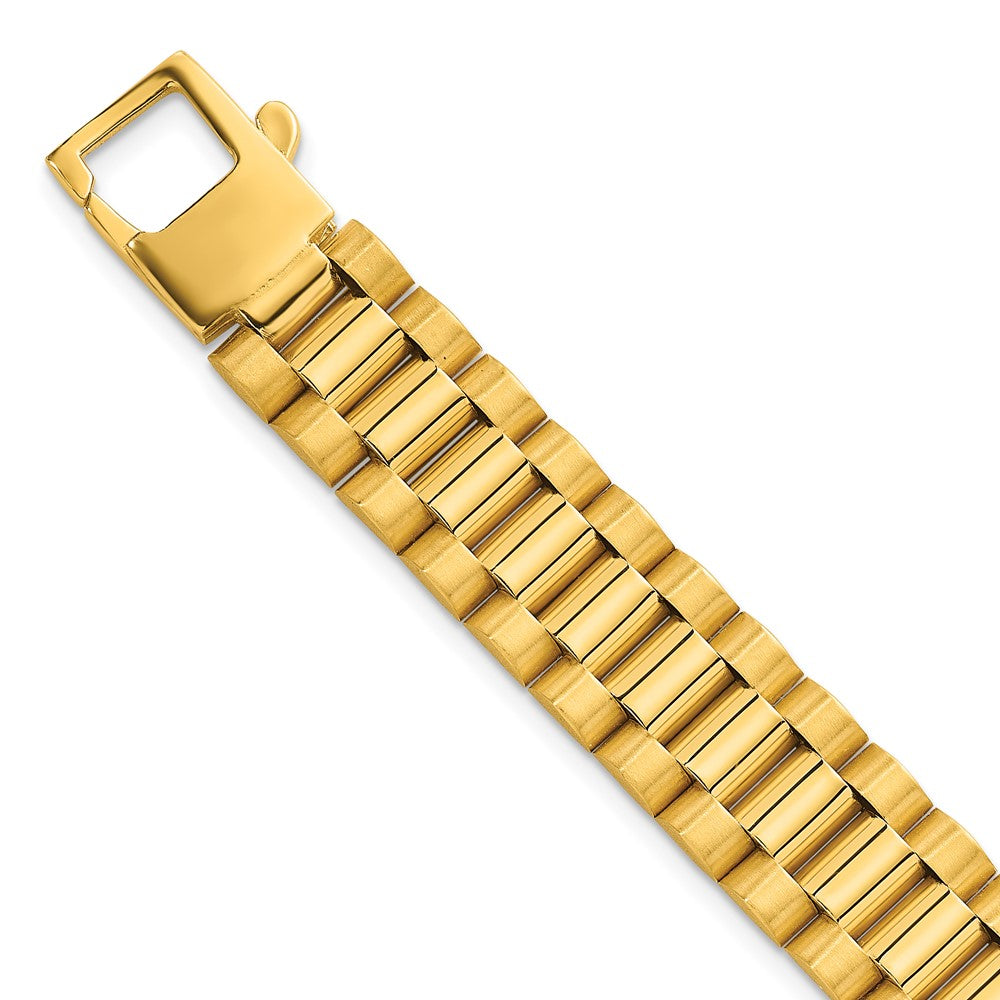 14k Brushed and Polished Fancy Link 12.25mm Men's Bracelet