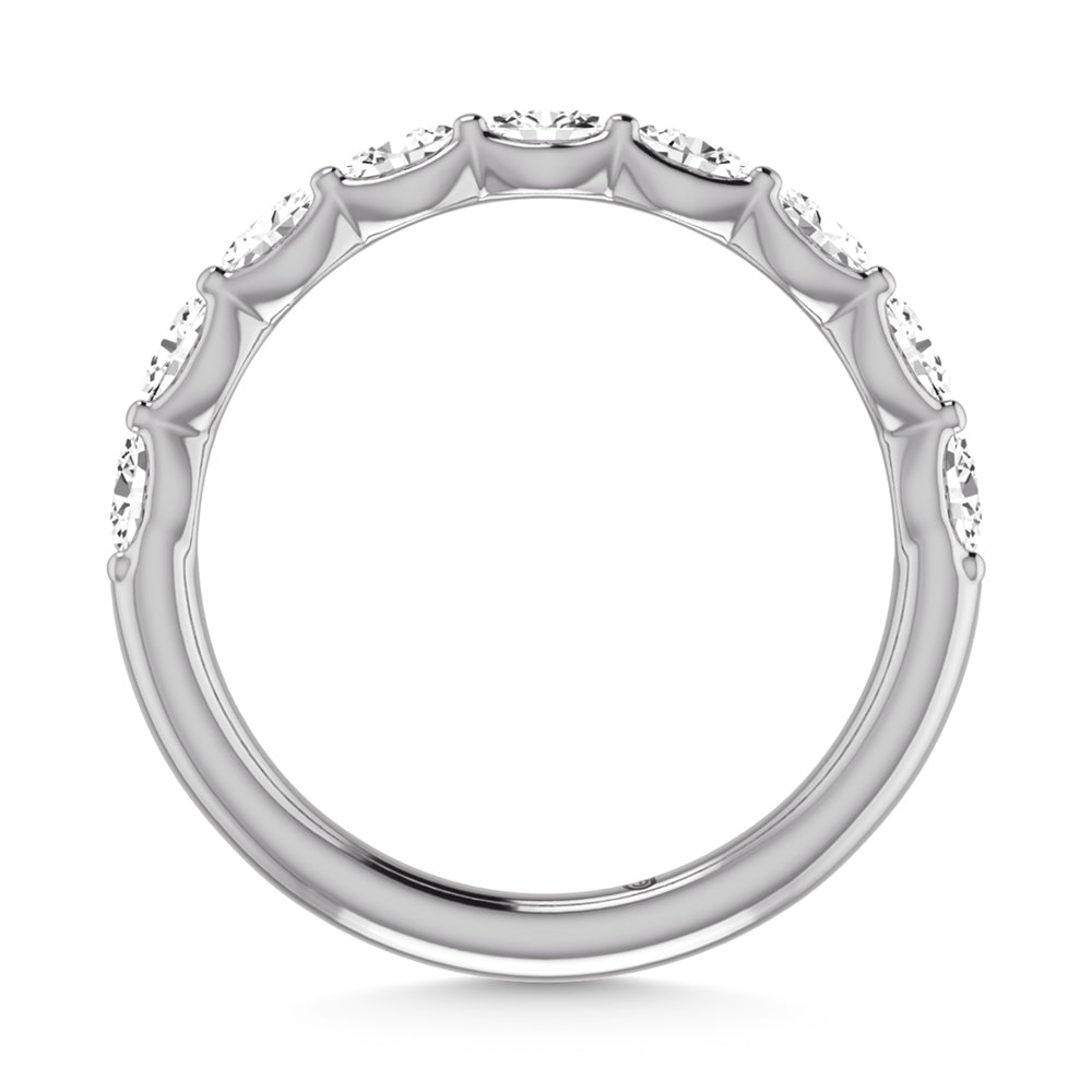 14K White Gold Lab Grown Diamond 1 3/8 Ct.Tw. Halfway East West Oval Wedding Band