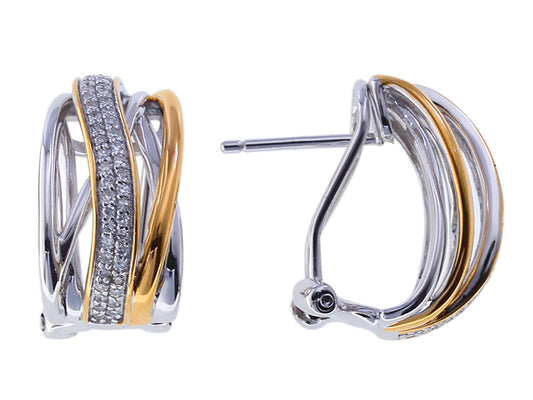 EFFY 925 STERLING SILVER DIAMOND EARRINGS