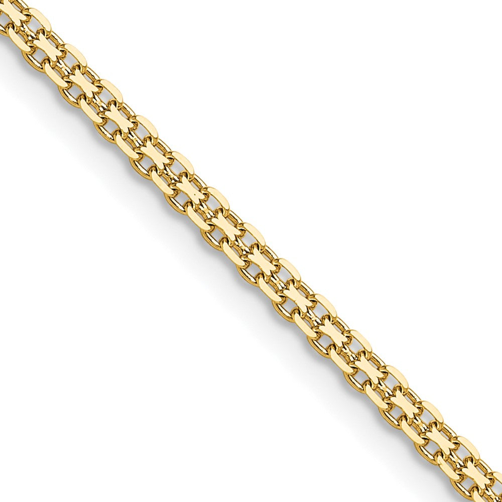 14k 2.2mm Lightweight Flat Bismark Chain Anklet