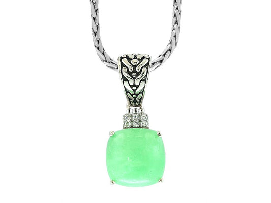 EFFY 925 STERLING SILVER DIAMOND,DYED JADE PENDANT