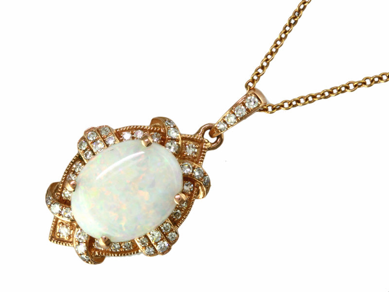 EFFY 14K ROSE GOLD DIAMOND,OPAL PENDANT