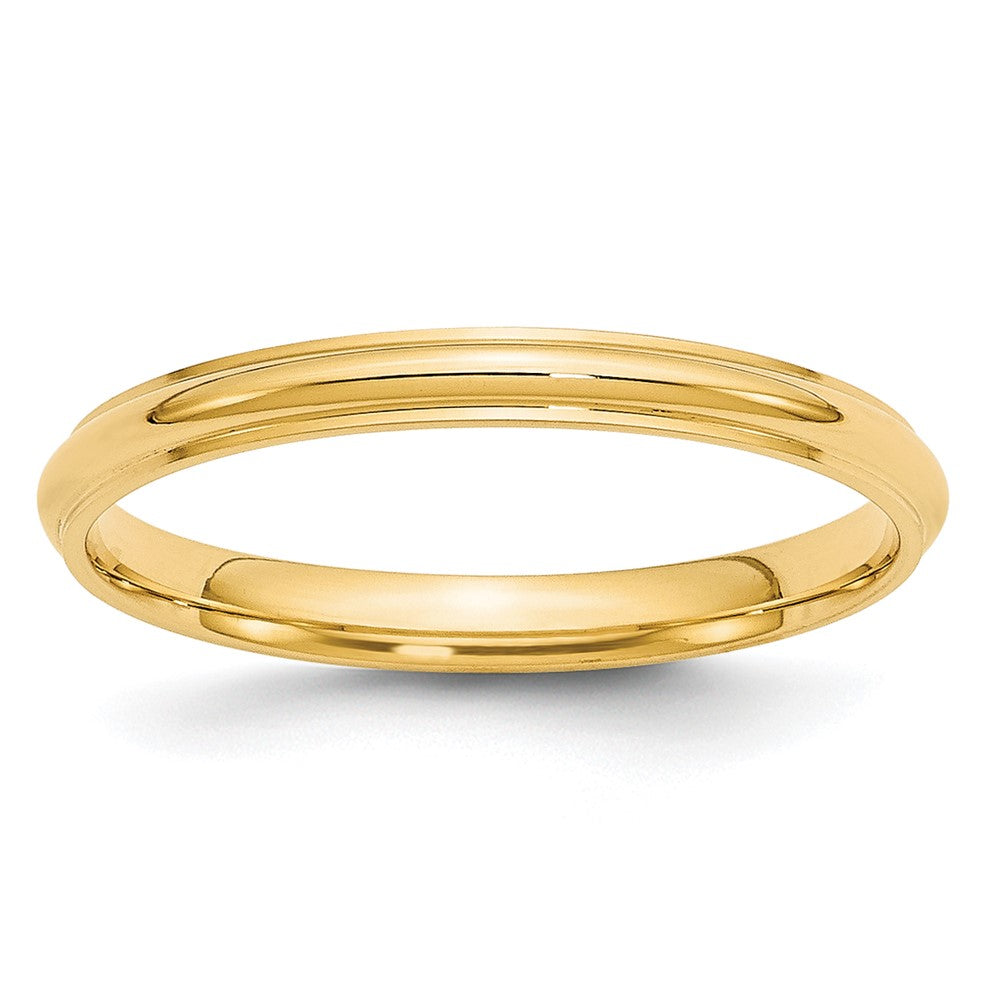 14KY 2.5mm Half Round with Edge Band