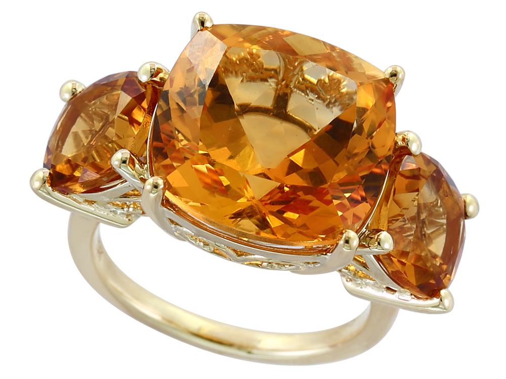 EFFY 14K YELLOW GOLD DIAMOND,CITRINE RING