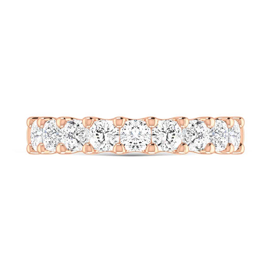 18K Rose Gold 1 3/4 Ct.Tw. Cushion Shape Lab Grown Diamond Half Way Eternity Band
