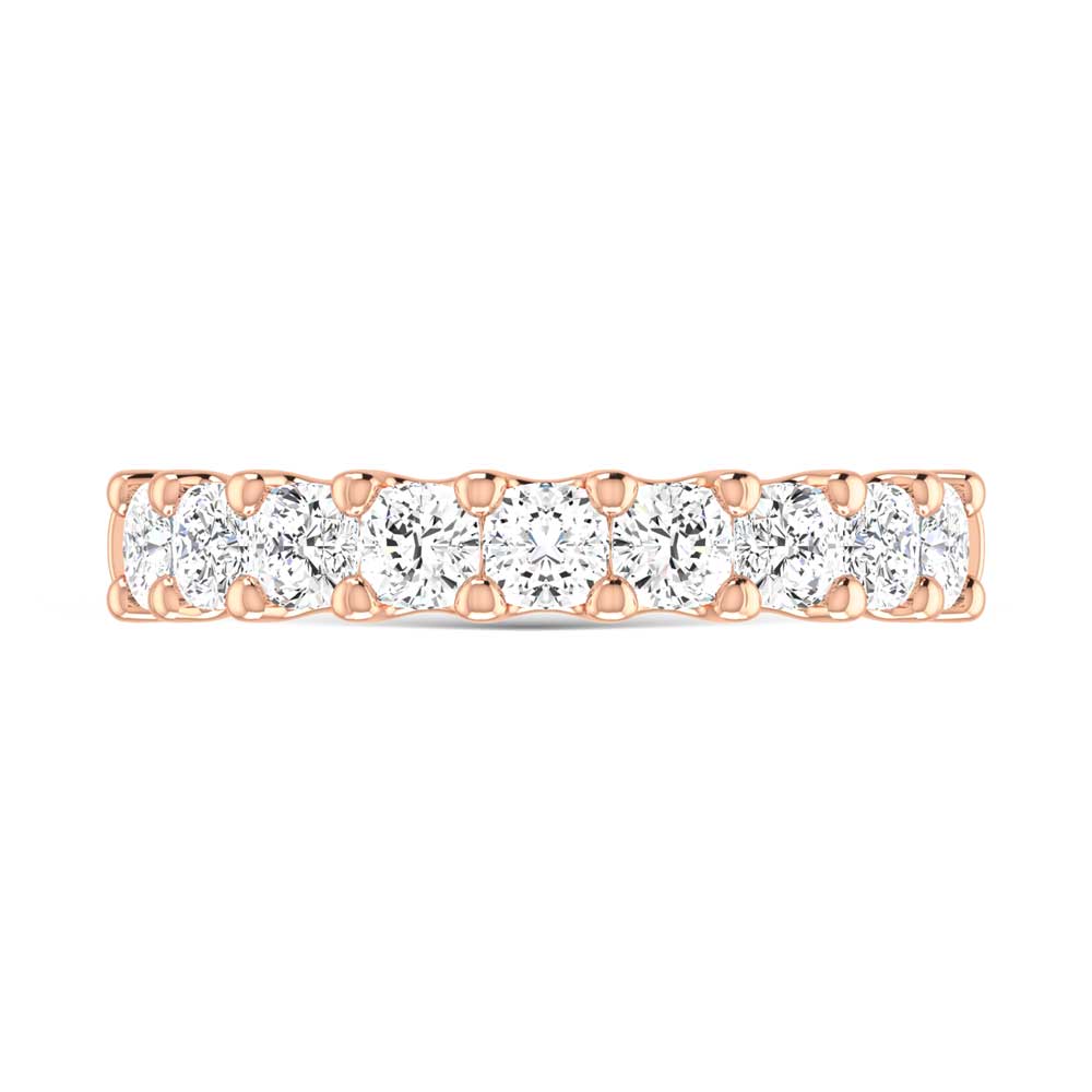 14K Rose Gold 1 5/8 Ct.Tw. Cushion Shape Lab Grown Diamond Half Way Eternity Band