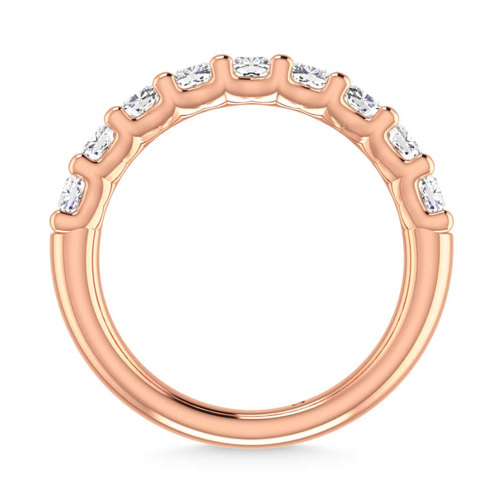 18K Rose Gold 1 5/8 Ct.Tw. Cushion Shape Lab Grown Diamond Half Way Eternity Band