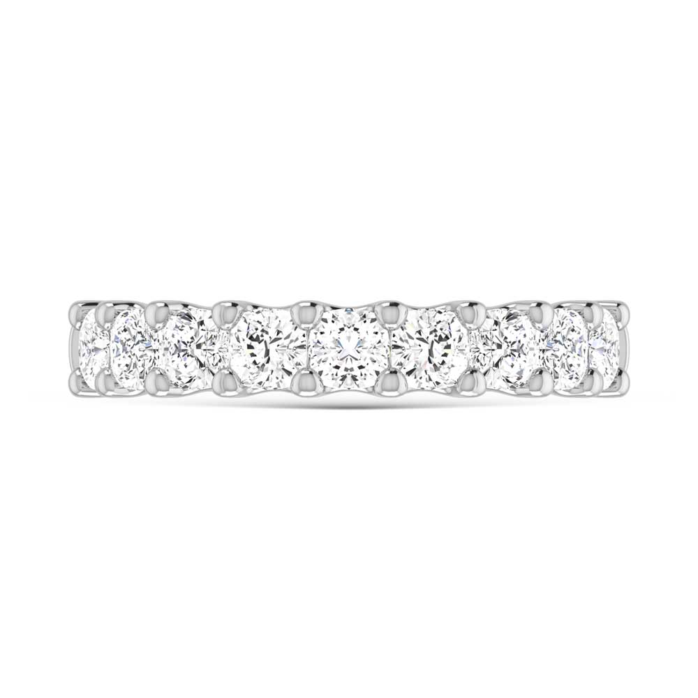 18K White Gold 2 7/8 Ct.Tw. Cushion Shape Lab Grown Diamond Half Way Eternity Band