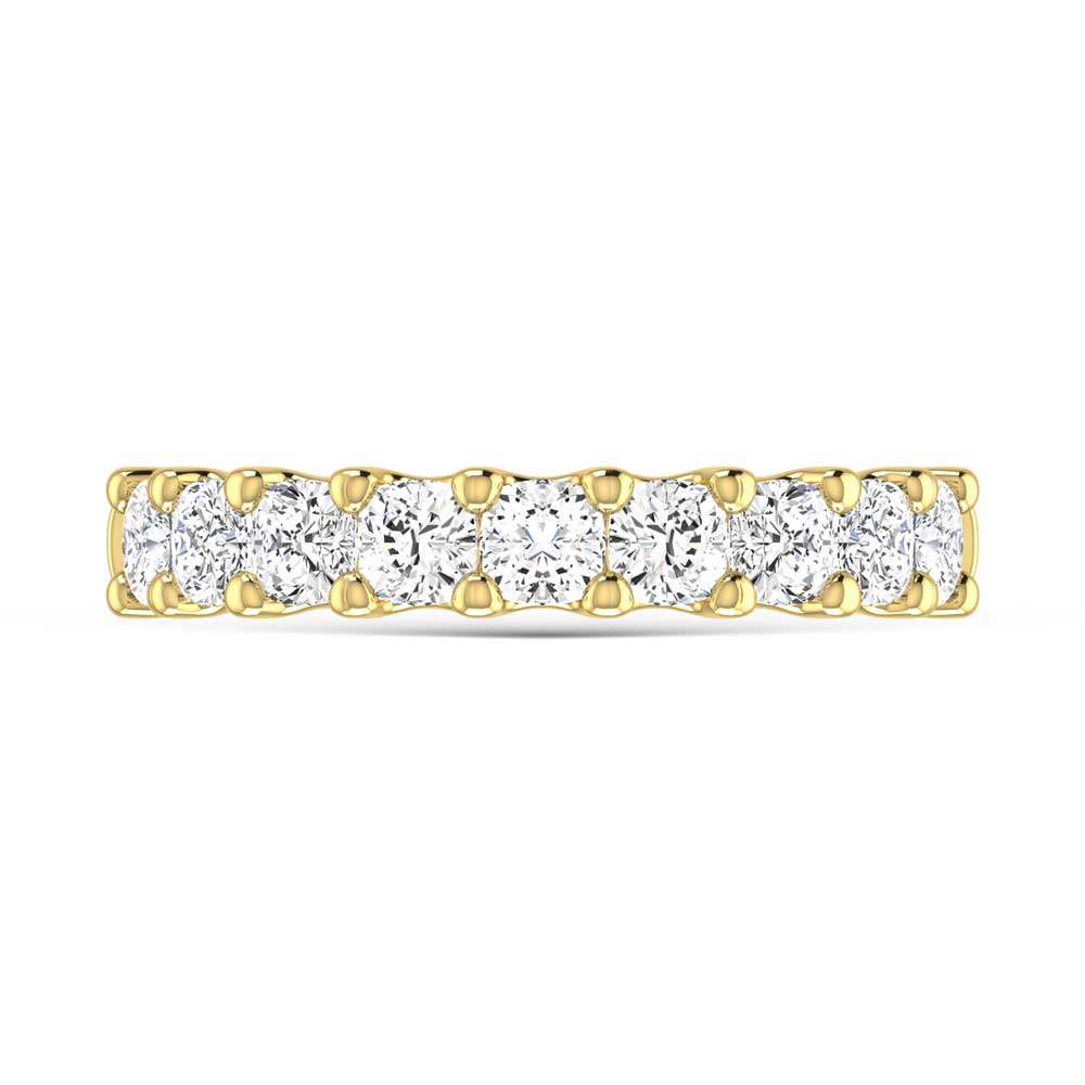 18K Yellow Gold 1 Ct.Tw. Cushion Shape Lab Grown Diamond Wedding Band