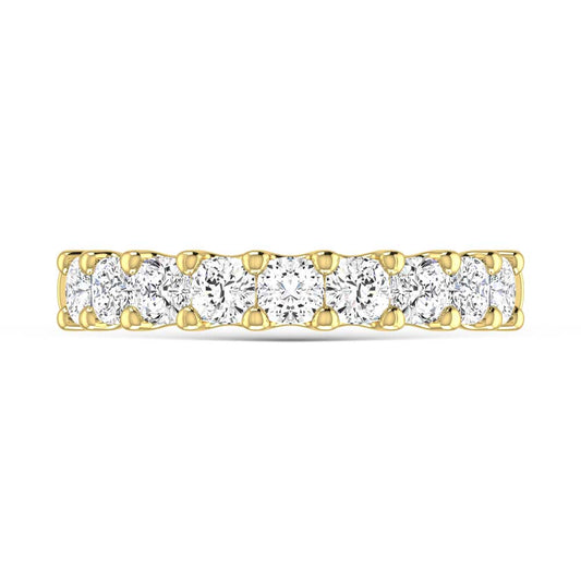 18K Yellow Gold 1 3/4 Ct.Tw. Cushion Shape Lab Grown Diamond Wedding Band