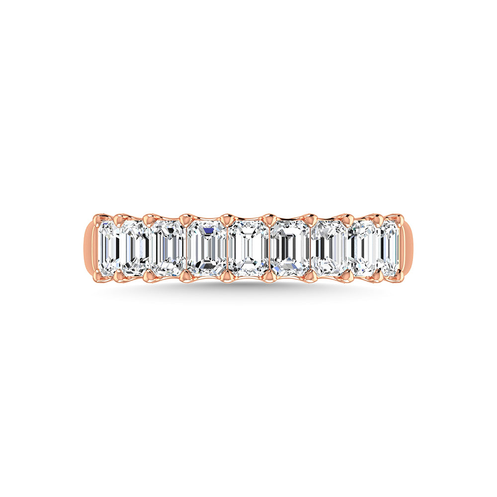 18K Rose Gold 1 3/4 Ct.Tw. Emerald Shape Lab Grown Diamond Half Way Eternity Band