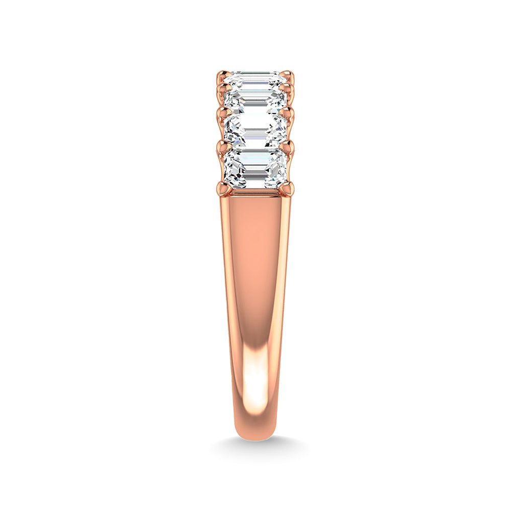 14K Rose Gold 3 3/4 Ct.Tw. Emerald Shape Lab Grown Diamond Half Way Eternity Band
