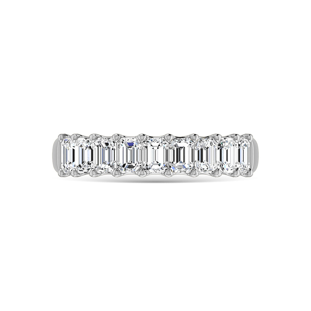 950 Platinum 3 3/4 Ct.Tw. Emerald Shape Lab Grown Diamond Half Way Eternity Band