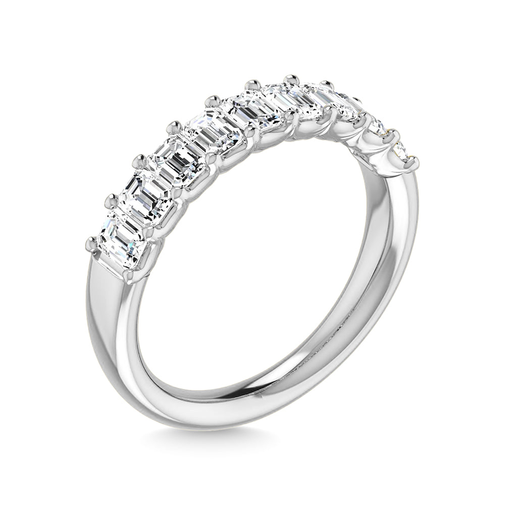 950 Platinum 3 3/4 Ct.Tw. Emerald Shape Lab Grown Diamond Half Way Eternity Band