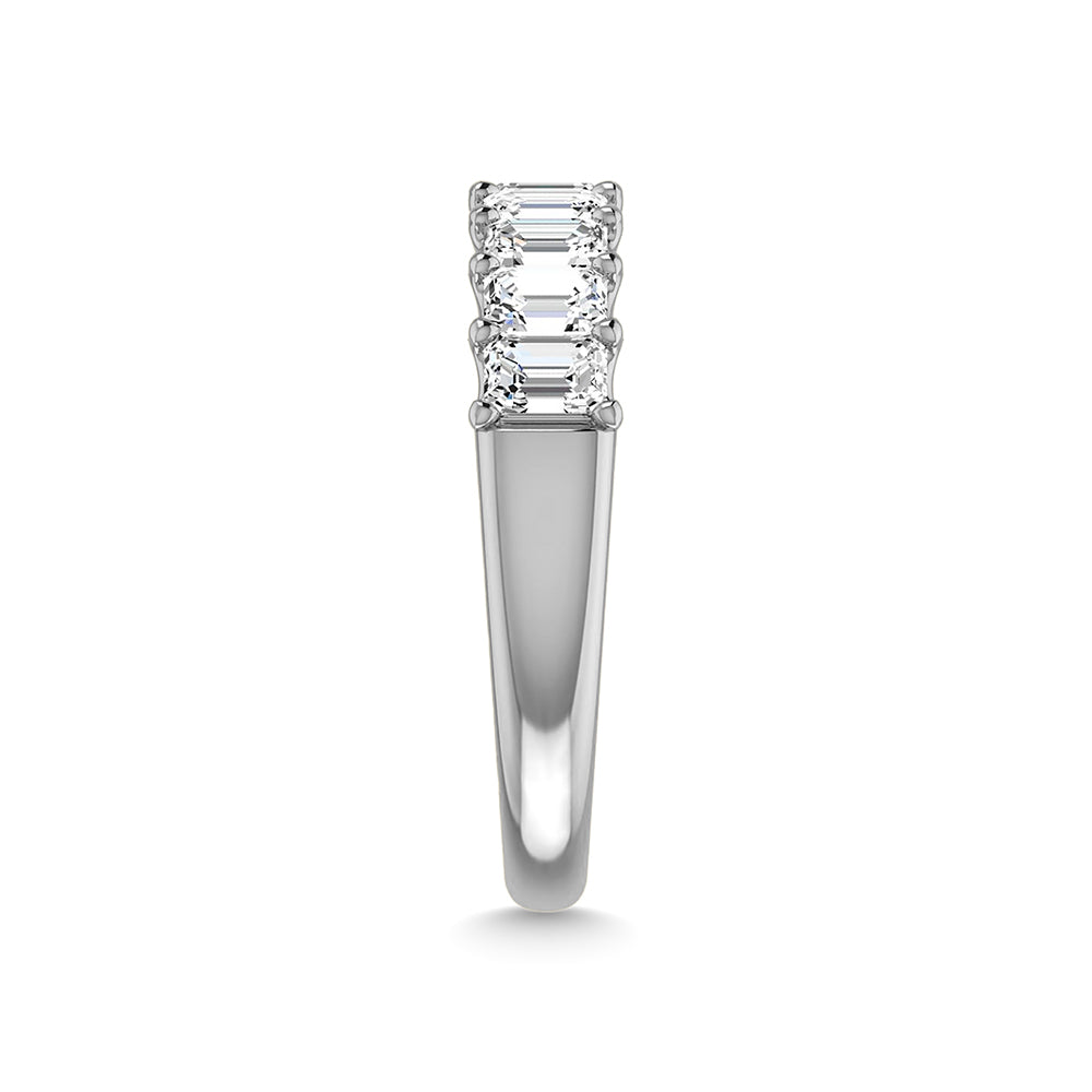 950 Platinum 3 3/4 Ct.Tw. Emerald Shape Lab Grown Diamond Half Way Eternity Band