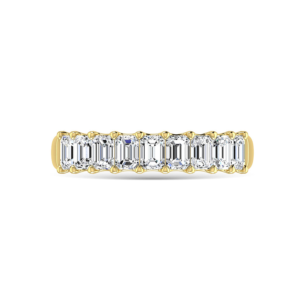 14K Yellow Gold 1 Ct.Tw. Emerald Shape Lab Grown Diamond Half Way Eternity Band