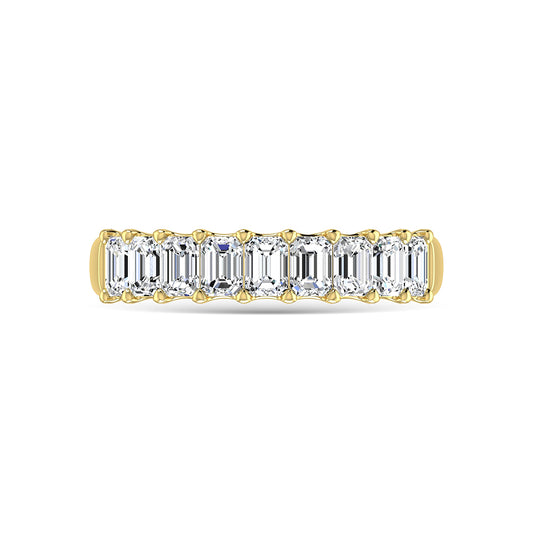 14K Yellow Gold 3 3/4 Ct.Tw. Emerald Shape Lab Grown Diamond Half Way Eternity Band
