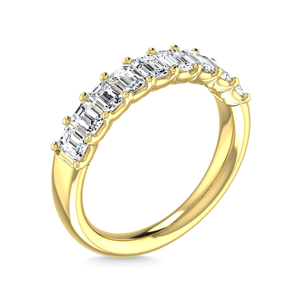 14K Yellow Gold 3 3/4 Ct.Tw. Emerald Shape Lab Grown Diamond Half Way Eternity Band