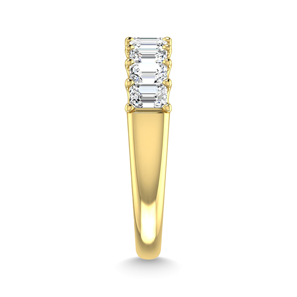 14K Yellow Gold 2 1/4 Ct.Tw. Emerald Shape Lab Grown Diamond Half Way Eternity Band