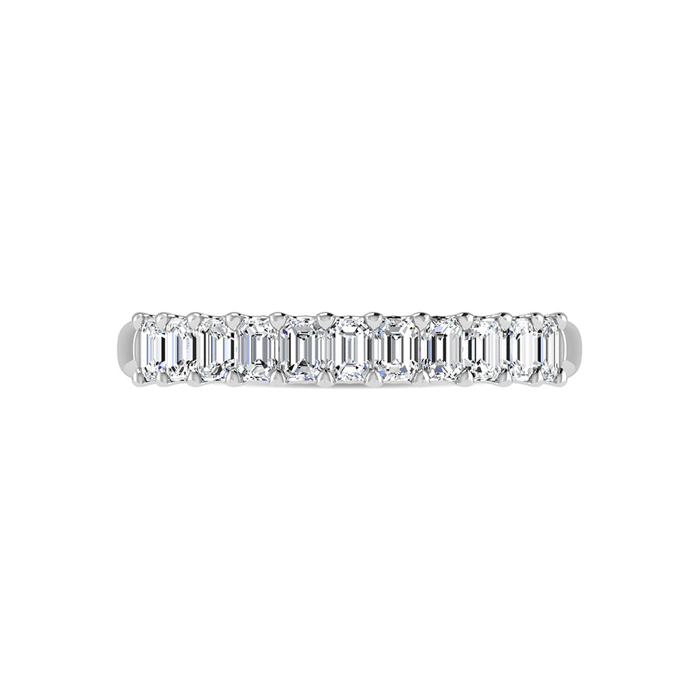 14K White Gold Lab Grown Diamond 1 1/3 Ct.Tw. Halfway Emerald Wedding Band
