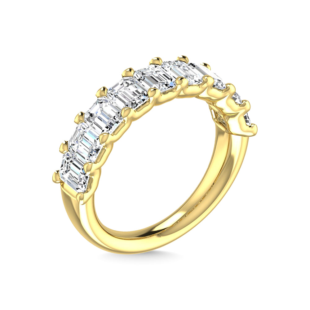 14K White Gold Lab Grown Diamond 2 7/8 Ct.Tw. Halfway Emerald Wedding Band