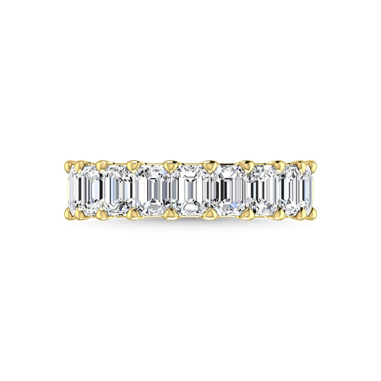 14K White Gold Lab Grown Diamond 2 7/8 Ct.Tw. Halfway Emerald Wedding Band