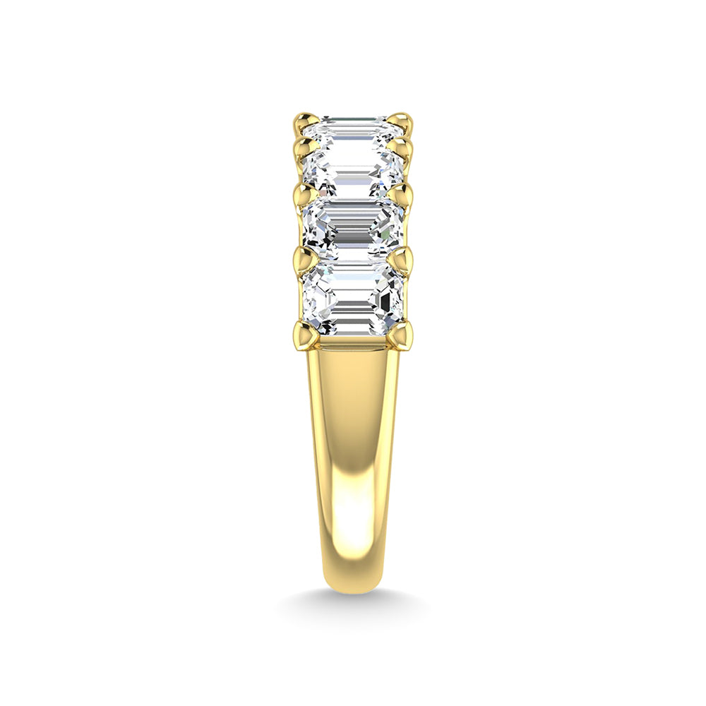 14K White Gold Lab Grown Diamond 2 7/8 Ct.Tw. Halfway Emerald Wedding Band
