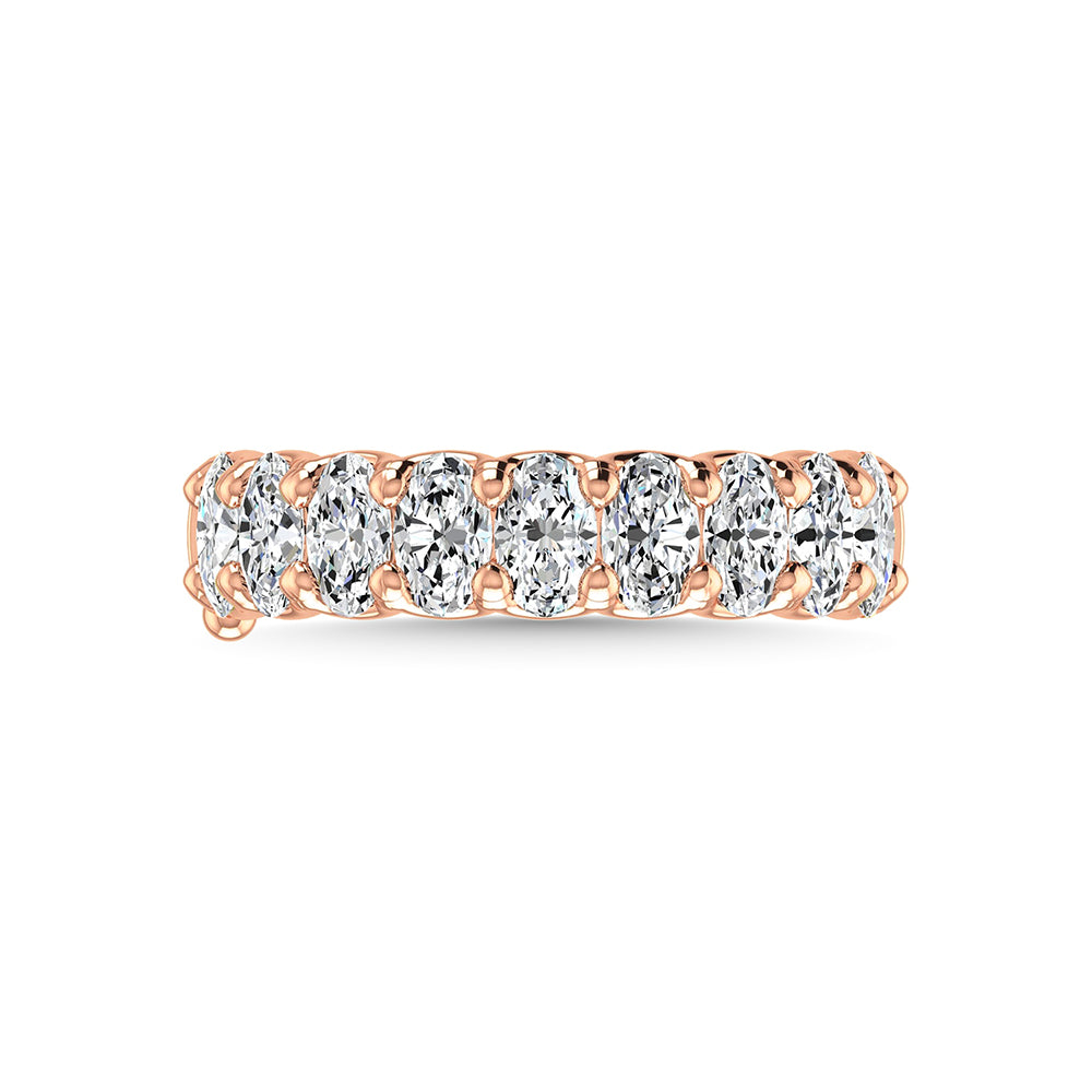 14K Rose Gold 1 1/3 Ct.Tw. Oval Shape Lab Grown Diamond Half Way Eternity Band