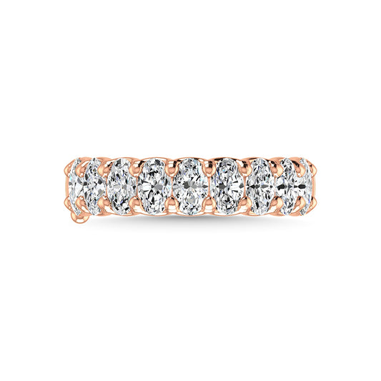 18K Rose Gold 1 1/3 Ct.Tw. Oval Shape Lab Grown Diamond Half Way Eternity Band
