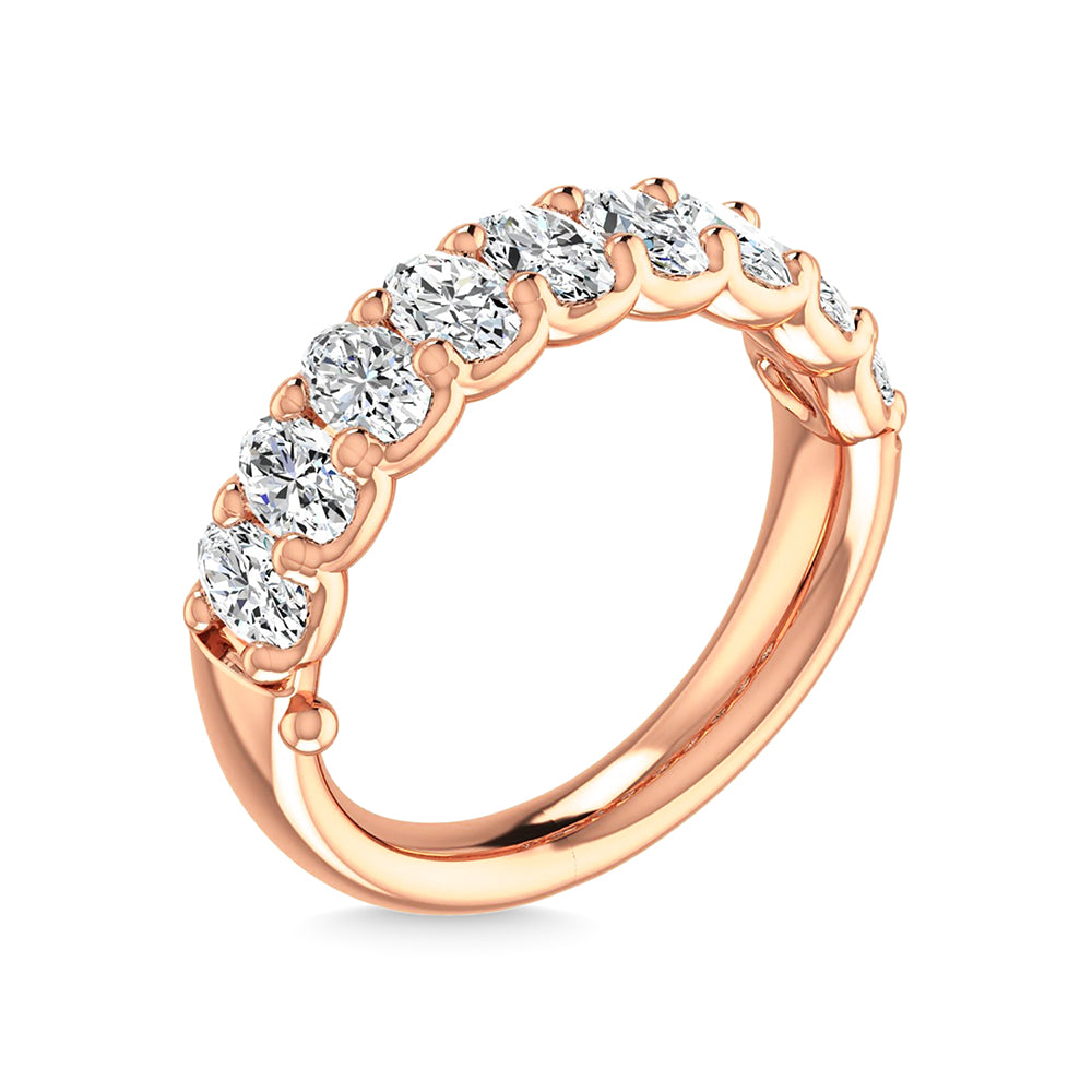 14K Rose Gold 2 1/4 Ct.Tw. Oval Shape Lab Grown Diamond Half Way Eternity Band