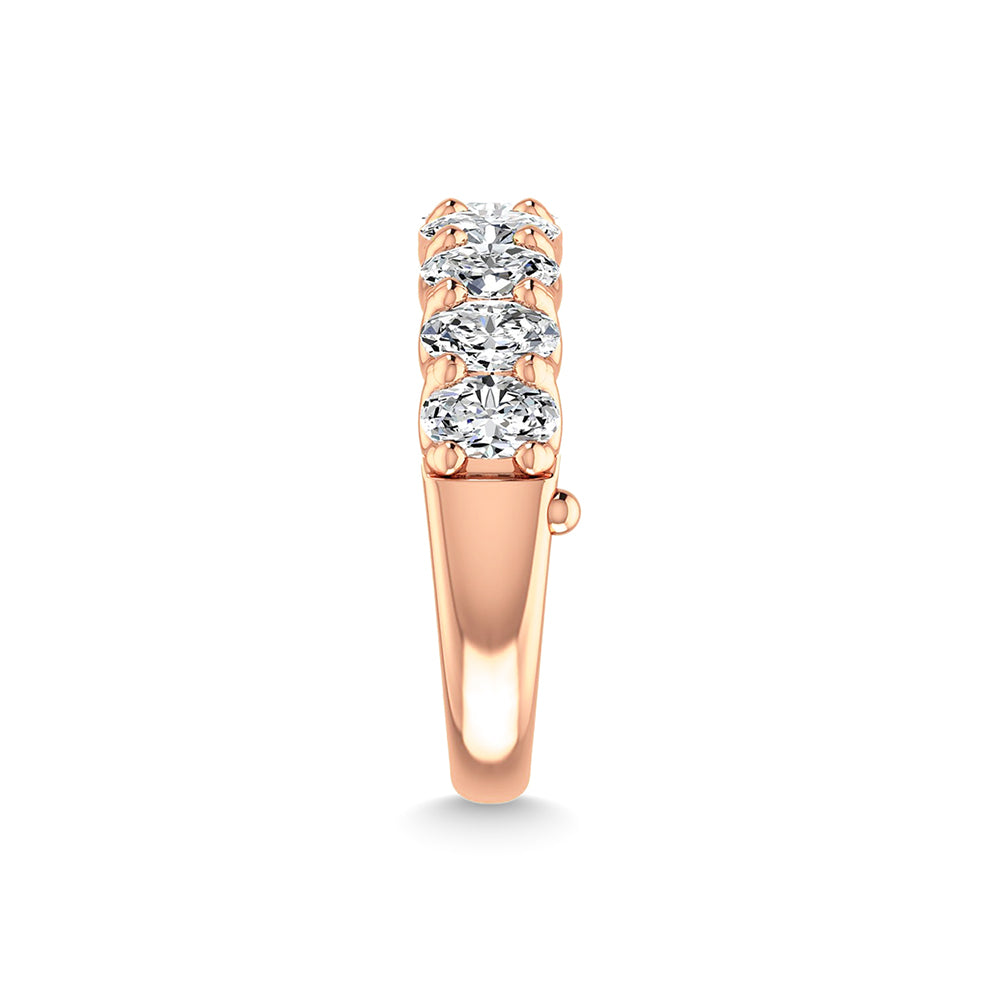 14K Rose Gold  2 1/4 Ct.Tw. Oval Shape Lab Grown Diamond Half Way Eternity Band