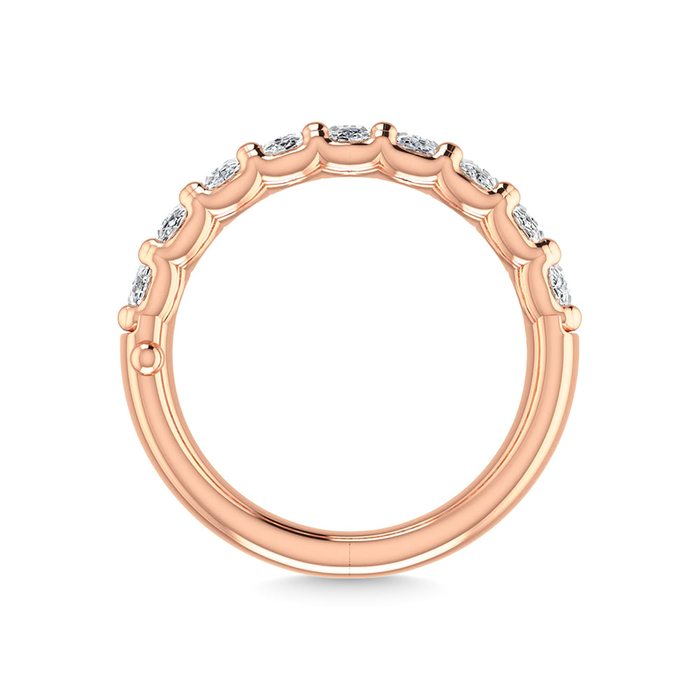 14K Rose Gold 1 1/3 Ct.Tw. Oval Shape Lab Grown Diamond Half Way Eternity Band