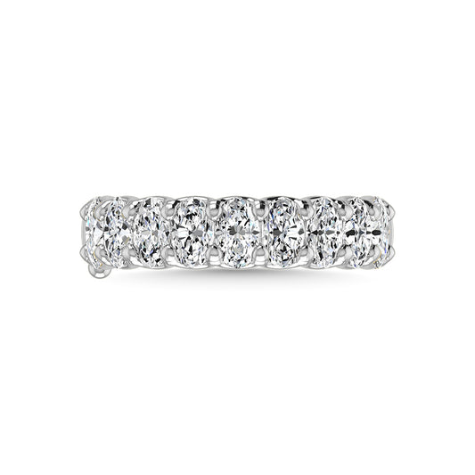 18K White Gold  2 1/4 Ct.Tw. Oval Shape Lab Grown Diamond Half Way Eternity Band